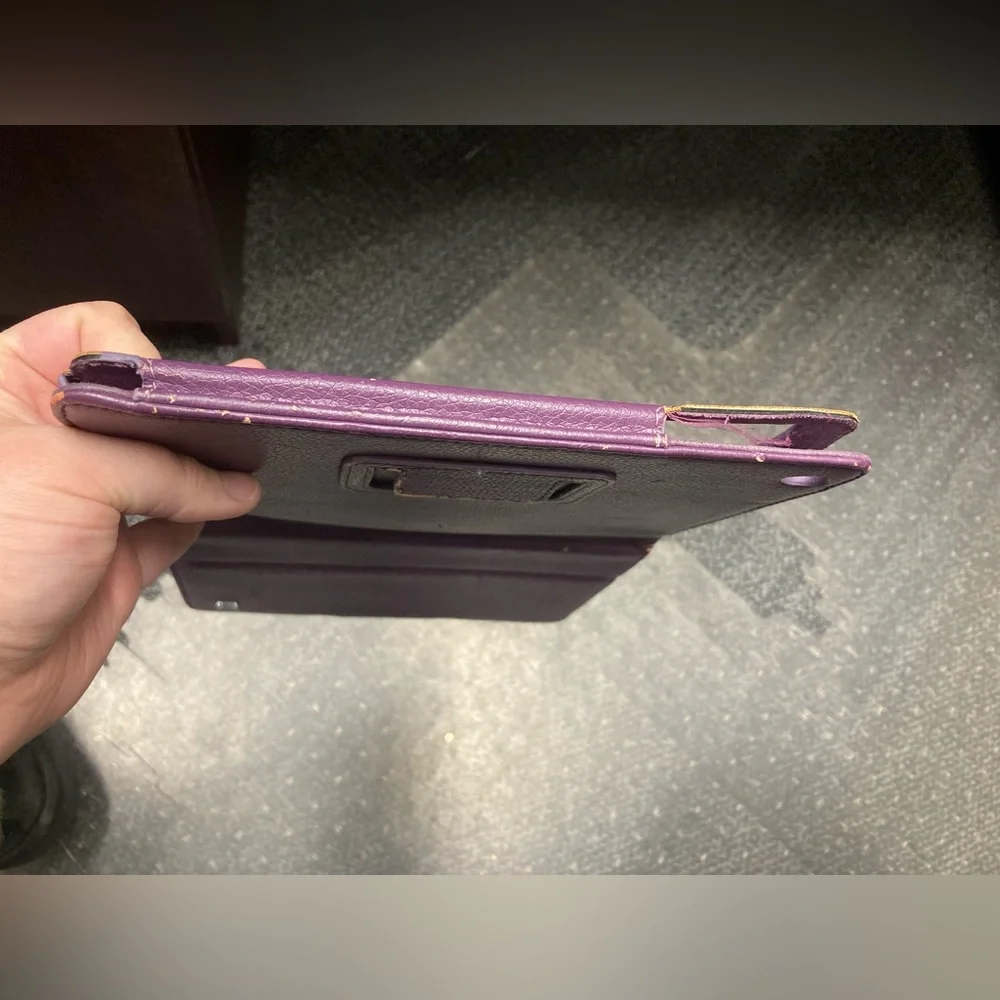 Amazon 1st Generation Apple iPad Mini purple faux leather portfolio case